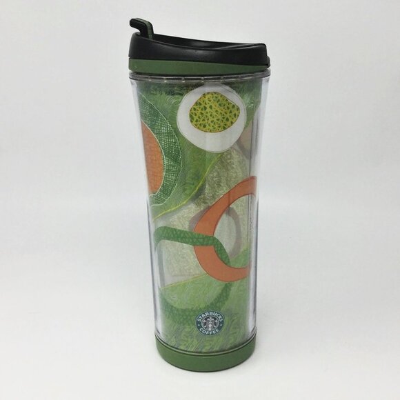 Starbucks 2007 Travel Tumbler Green Orange Cup 16o - Picture 1 of 8